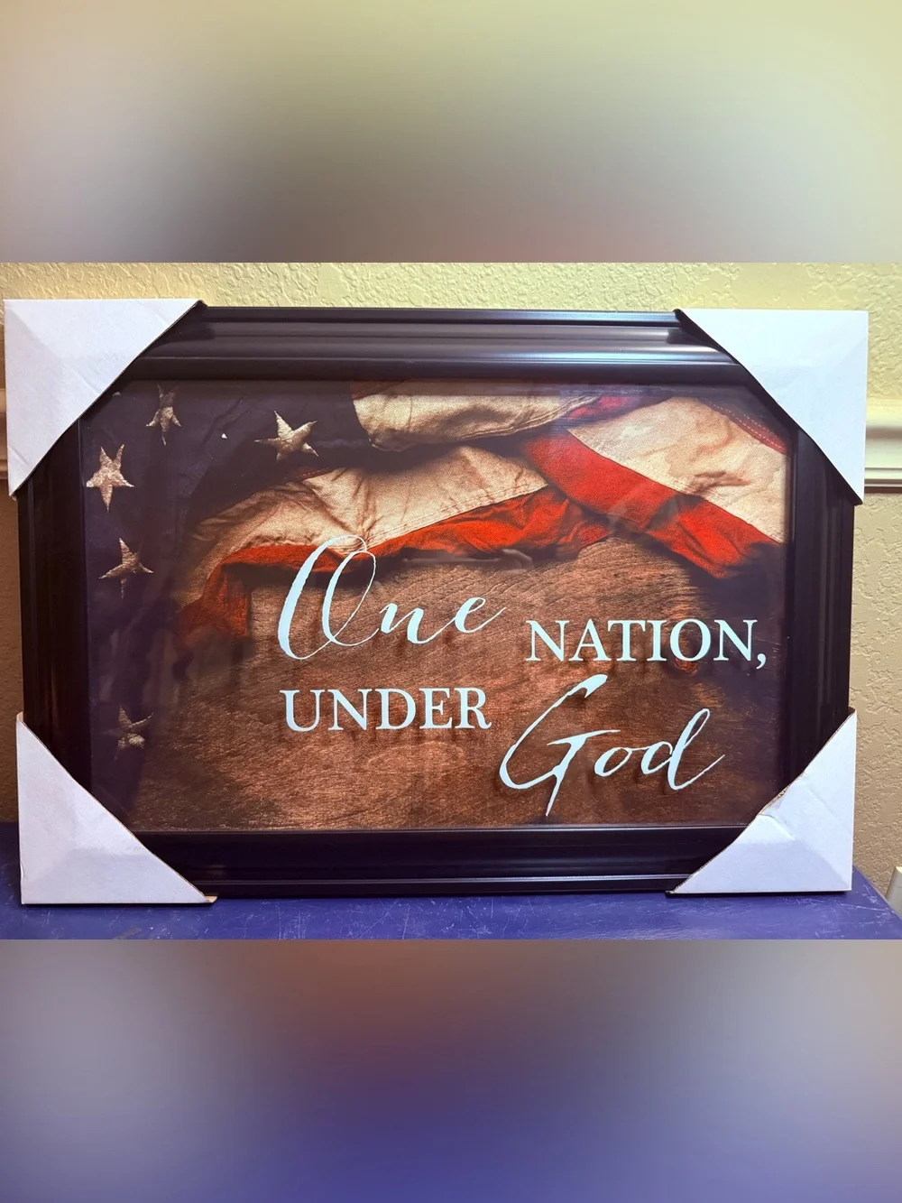 Hobby Lobby Patriotic Script Wall Art - Red, Blue, White